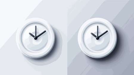 Modern Neumorphic Clock Icon for Digital and Business Applications