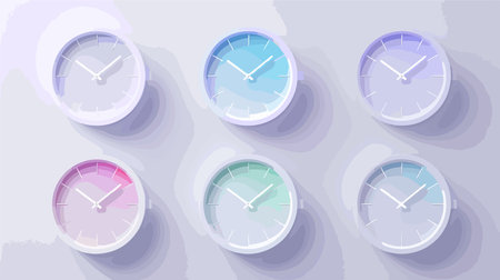 Modernistic Clock Icon with Rounded Corners and Shadows for Business Presentationsのイラスト素材