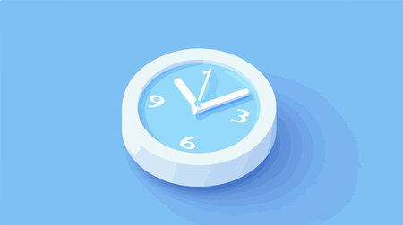 Modernistic Clock Icon with Rounded Corners and Shadows for Business Presentationsのイラスト素材