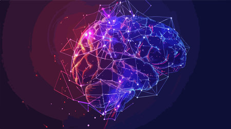 Luminous Neural Network: A Concept for the Future of Human Intelligenceのイラスト素材