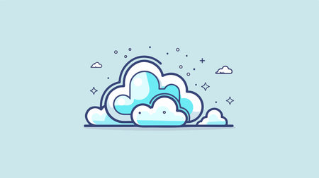 Minimalist Cloud Computing Icon on Light Background