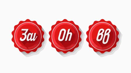 Eye-Catching Red Sticker Icon on Isolated White Backgroundのイラスト素材