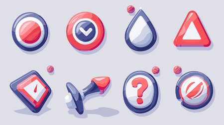 Modern Neumorphic Alert Button Icon for Business Applicationsのイラスト素材