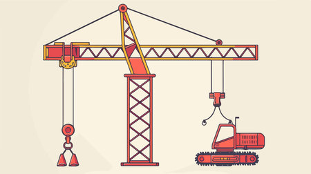 Industrial Crane Hook Icon with Light Backgroundのイラスト素材