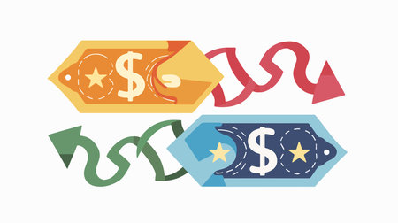 Currency Exchange: Euro and Dollar Icons on White Backgroundのイラスト素材