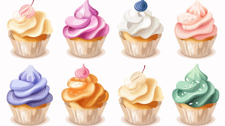 Modern Cupcake Icon in a Minimalist Style for Business and Web Designのイラスト素材