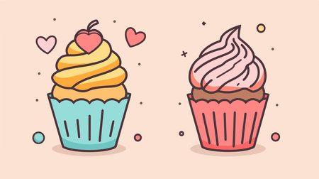 Pastel-Toned Cupcake on a White Background, Perfect for Birthday Celebrations