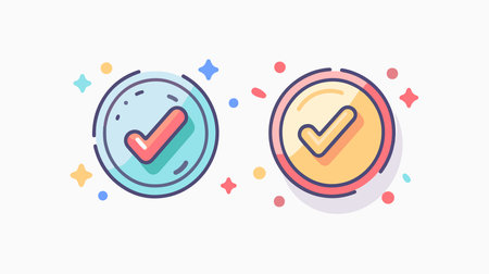 Dos and Don'ts Vote Symbol Badge Icon on Light Backgroundのイラスト素材
