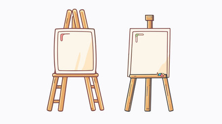 Watercolor Mockup of Easel Icon on a Light Backgroundのイラスト素材