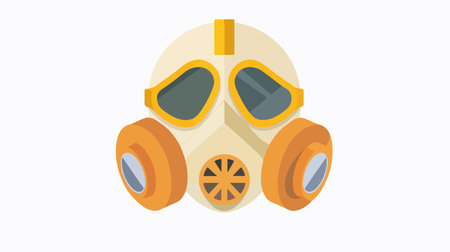 White-Background Isolated Protective Dust Mask Icon for Facial Useのイラスト素材