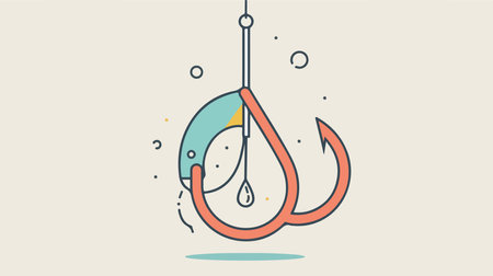 Light Blue Fishhook Icon Symbol Isolated on White Backgroundのイラスト素材