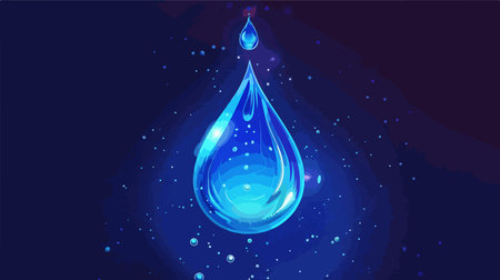 Luminous Water Drop Adorned with Freshness in a Dynamic Cascadeのイラスト素材