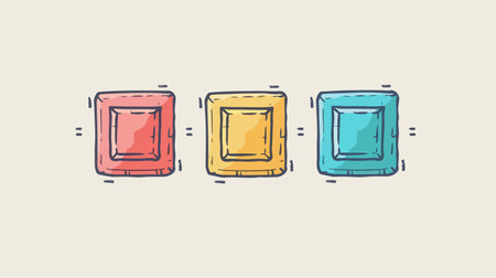 Square Stamp Icon with Light Backgroundのイラスト素材