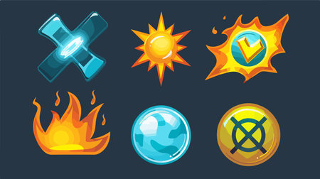 Four Vivid Danger Icons: Signal for Caution and Hazard Awarenessのイラスト素材