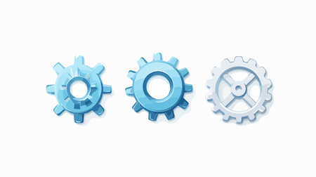 Modern Neumorphic Gears Icon for Business Websites and Applicationsのイラスト素材