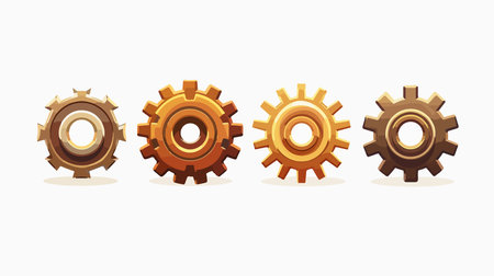 Interlocking Gears Illustrating Mechanical Power Transmissionのイラスト素材