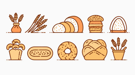 Gluten-Free Grain Symbol on a Light Background for Allergy-Conscious Individualsのイラスト素材