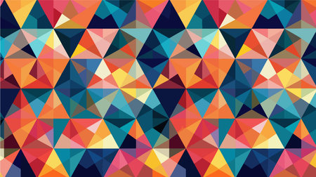 Cartoon Geometric Vector Illustration with Vibrant Shapes and Patternsのイラスト素材