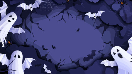 Spooky Halloween Background with Customizable Text Spaceのイラスト素材