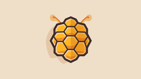 Honeycomb Line Icon with Gradient Fill on a Light Backgroundのイラスト素材