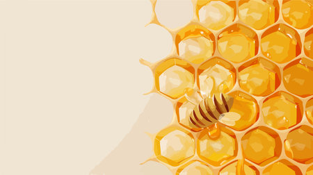Honeycomb Line Icon with Gradient Fill on a Light Backgroundのイラスト素材