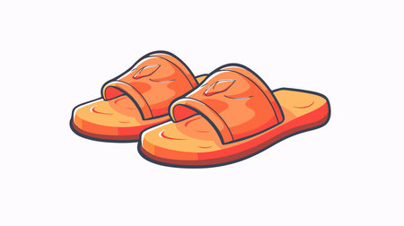 Plush House Slippers Adorned on a Pristine White Background for Domestic Comfortのイラスト素材