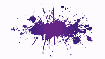 Hand-Drawn Ink Splatter in Deep Purple with Vibrant Strokesのイラスト素材