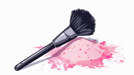 Shining Makeup Brush and Sparkling Powder: A Beautician's Enchantmentのイラスト素材
