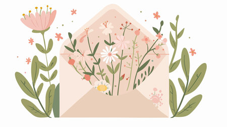 Wispy Fantasy Flowers Enchanting Springtime Envelope