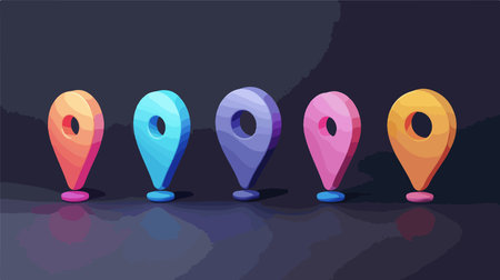 Neumorphic Design Location Pin Button with Pinpoint Icon