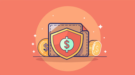 Wallet Safeguard: Secure Your Money with an Unbreakable Shieldのイラスト素材