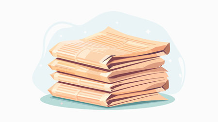 Eye-catching Newspaper Icon Set on a Pristine White Backgroundのイラスト素材