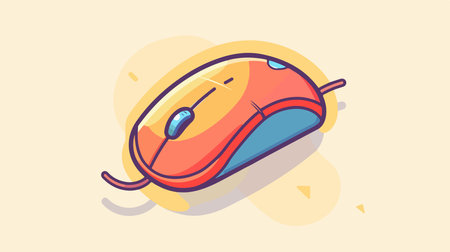Mouse Icon on Light Background, Ideal for Web Design and Computer Graphicsのイラスト素材