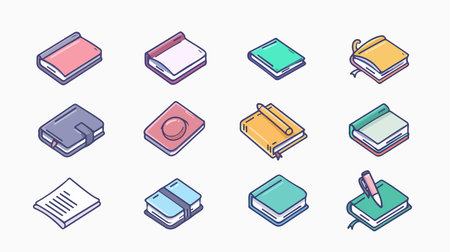 Sleek Notebook Icon in a Modern Neumorphism Design for Business and Web Designのイラスト素材