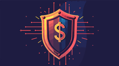 Shield-Protected Money Icon: Ensuring Financial Securityのイラスト素材