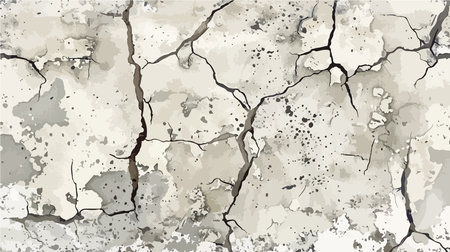 Distressed Cement Texture with Cartoonish Edge Effects and Vector Graphicsのイラスト素材