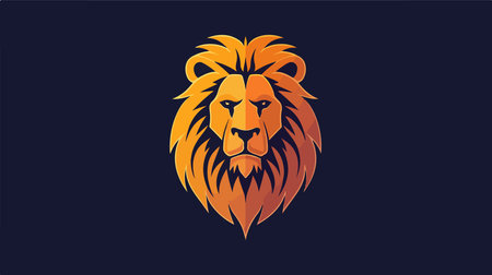 Royal Lion Head Logo Template: A Majestic Emblem for Nobilityのイラスト素材