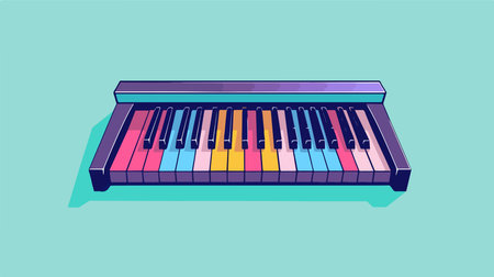 Piano Keyboard Icon with Light Background Representing Music Symbolのイラスト素材