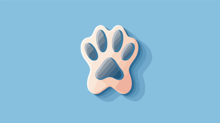 White Neumorphic Paw Iconのイラスト素材