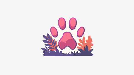 Stamp Logo for Pet-Friendly Cafe, Restaurant, and Hotelのイラスト素材