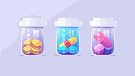 Modernistic Neumorphic Pill Bottle Icon for Business Applicationsのイラスト素材