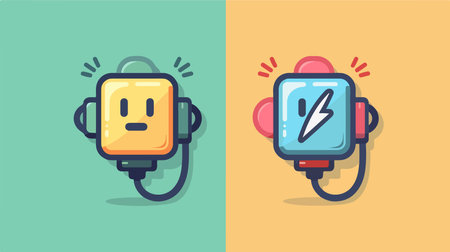 Error Symbol for Electrical Plug and Connection Warning Iconのイラスト素材