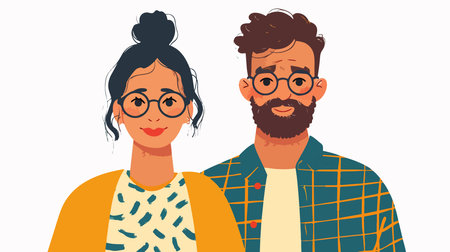 Modern Flat Vector Illustration Front Viewのイラスト素材