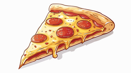 Vector Illustration of an Isolated Pizza Icon on a White Backgroundのイラスト素材
