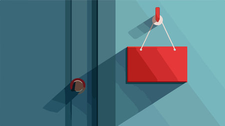 Realistic Do Not Disturb Door Hanger with 3D Effect in High Detailのイラスト素材