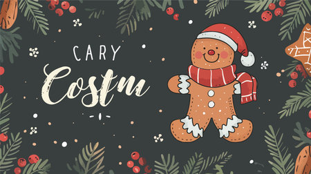 Postcard Featuring a Gingerbread Man with a Heartwarming Holiday Message