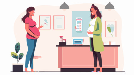 Joyful News: Positive Pregnancy Test Unveils Mom-to-Be's Journeyのイラスト素材