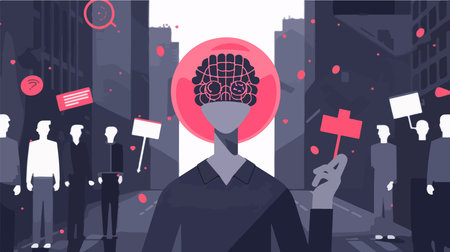 Protest against AI Icon in a Red Circle