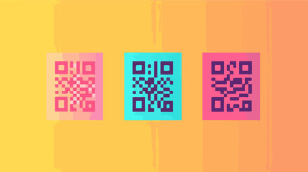 Modern QR Code Icon for Data Verification and Scanned Informationのイラスト素材