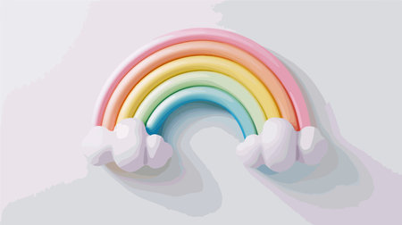 Vibrant Rainbow in Clouds with Neumorphism Designのイラスト素材